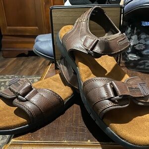 Nunn Bush Dark Brown Leather Sandals